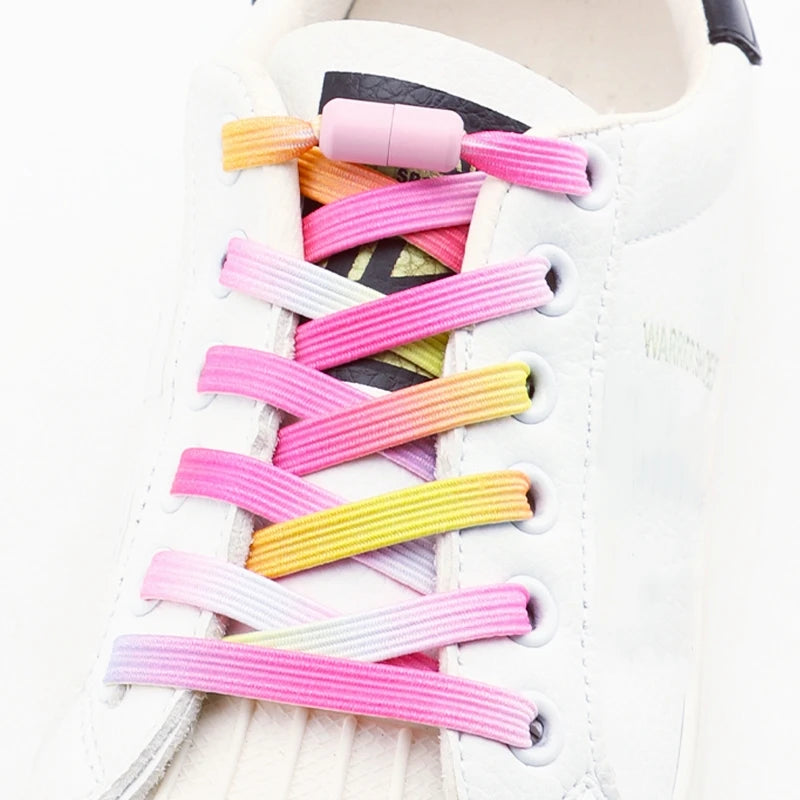 1 Pares ng Makukulay na Silid ng Sapatos na Walang tali Kids Adult 0.7cm Flat Shoelace