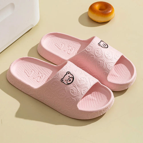 Panlalaking Tsinelas Summer Cartoon Bear Indoor Soft Makapal Sole Anti Slip 