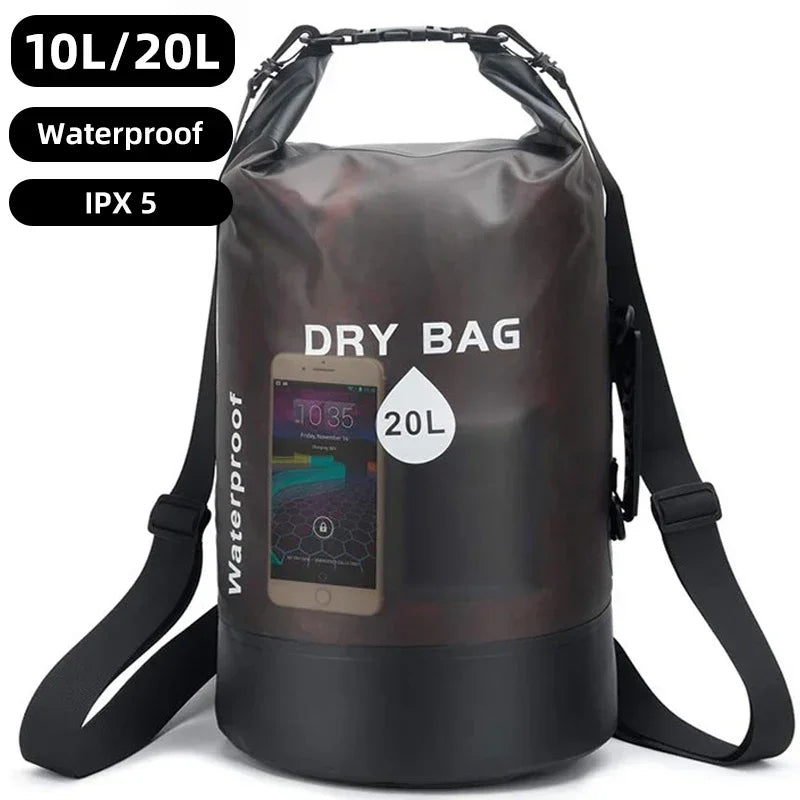10L 20L Dry Bag Waterproof Storage Pack Pouch For Swimming Trekking