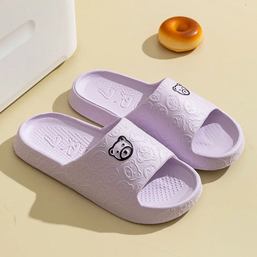 Panlalaking Tsinelas Summer Cartoon Bear Indoor Soft Makapal Sole Anti Slip 