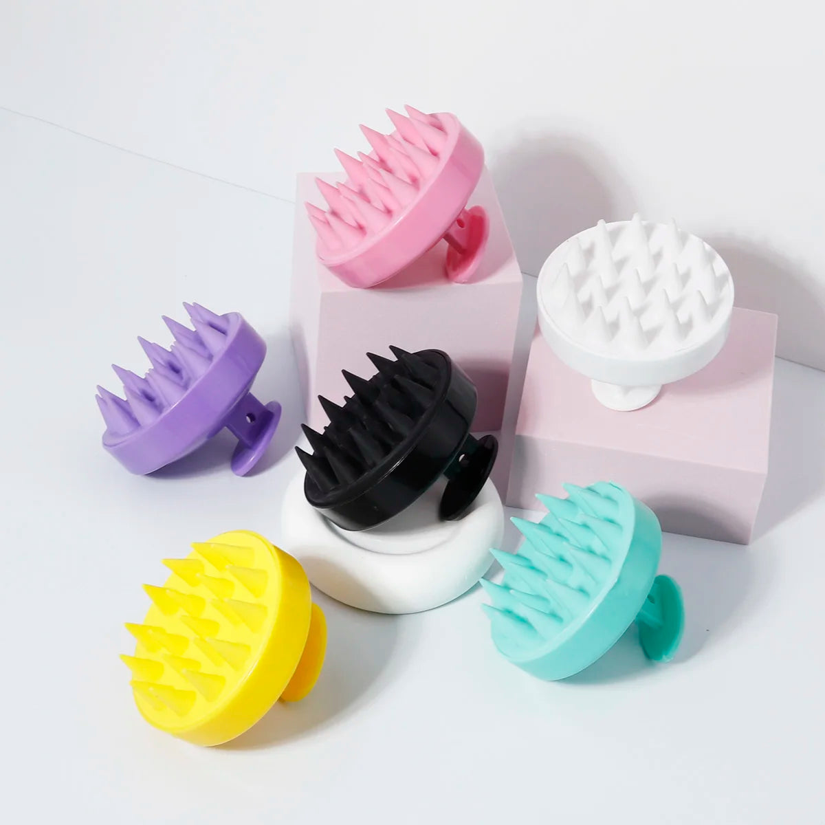 1 pcs silicone soft shampoo brush scalp massage comb thoroughly clean