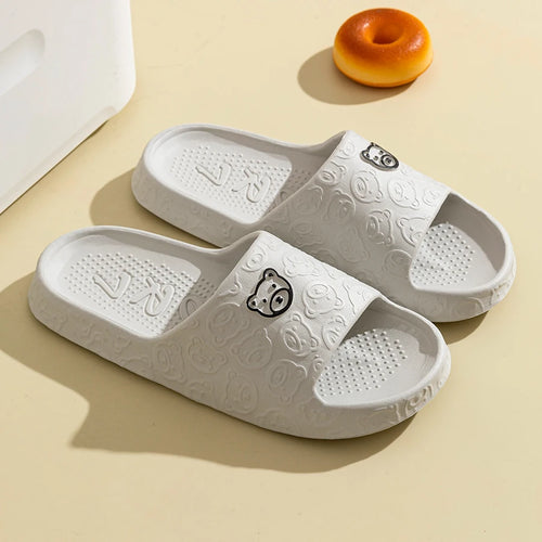 Panlalaking Tsinelas Summer Cartoon Bear Indoor Soft Makapal Sole Anti Slip 