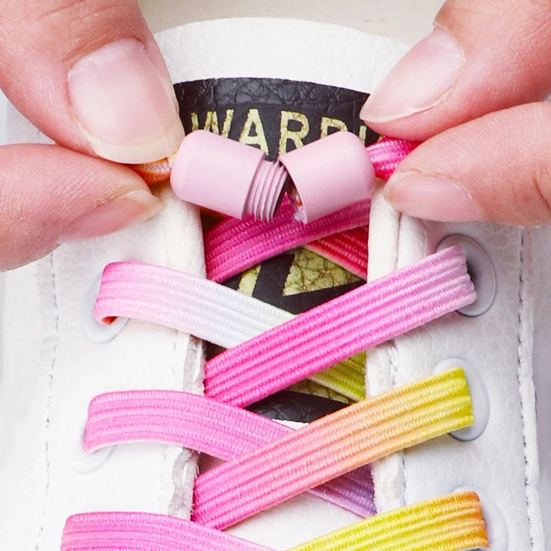 1 Pares ng Makukulay na Silid ng Sapatos na Walang tali Kids Adult 0.7cm Flat Shoelace