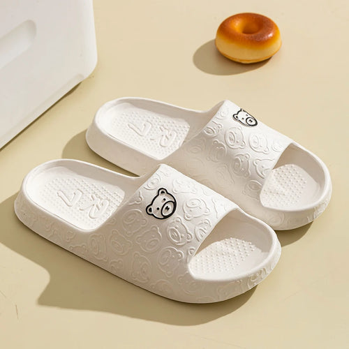 Panlalaking Tsinelas Summer Cartoon Bear Indoor Soft Makapal Sole Anti Slip 