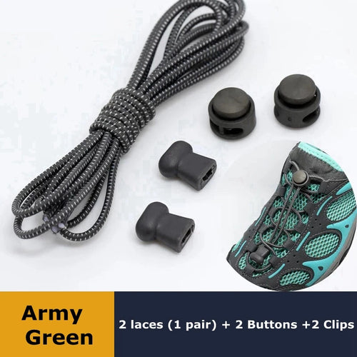 1 pares Lazy Laces Sneaker ShoeLaces Elastic Shoe Laces Shoe 