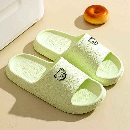 Panlalaking Tsinelas Summer Cartoon Bear Indoor Soft Makapal Sole Anti Slip 