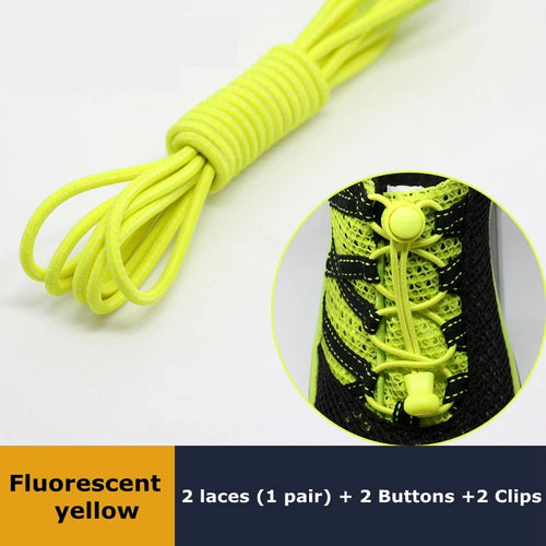 1 pares Lazy Laces Sneaker ShoeLaces Elastic Shoe Laces Shoe 