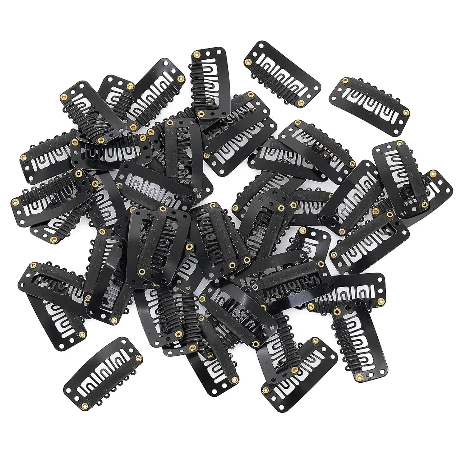 100pcs 6-Teeth 32mm Hair Snap Clips – U-Shape Weave Clips for Hair Extensions