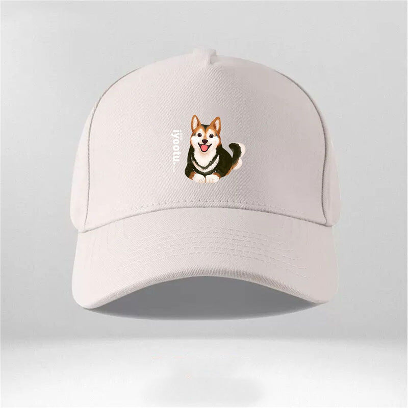 Cartoon Dog Shiba Inu Couple Peaked Cap for Men and Women – New Trendy Adjustable Hat