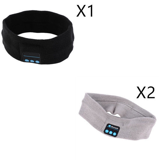 Bluetooth Headband Headphones – Sports Sweatband with Built-in Speakers & Mic