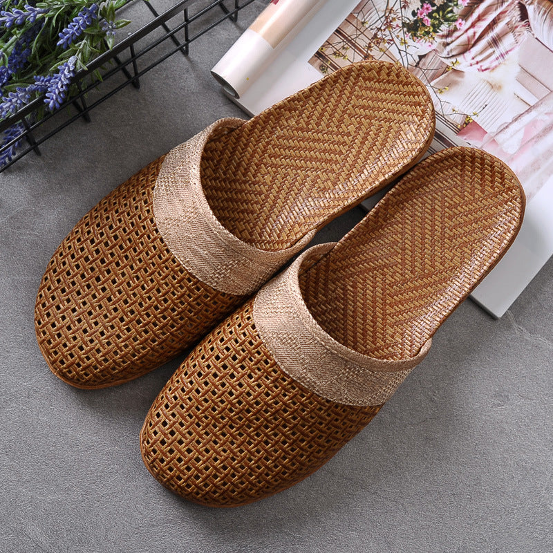 Indoor Non-slip Thick-soled Floor Linen Slippers