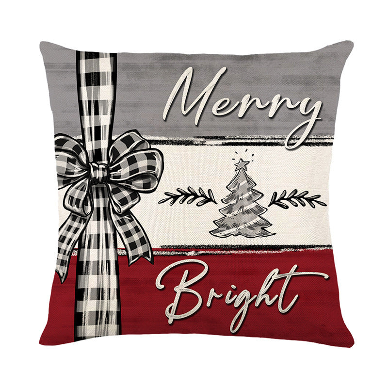 Merry Christmas Cushion Cover Pillowcase 2024 Holiday Home Decor