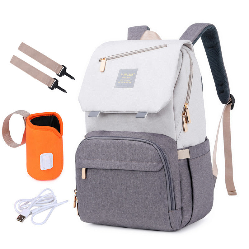 Mother & Baby Double-Shoulder Bag – Multifunctional Diaper Backpack