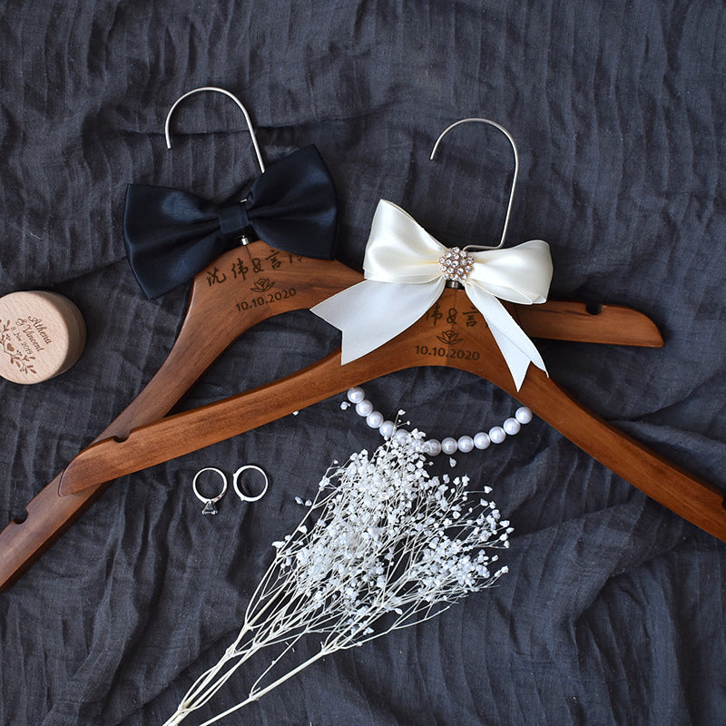 Wedding Hanger High-grade Solid Wood Hanger Bow