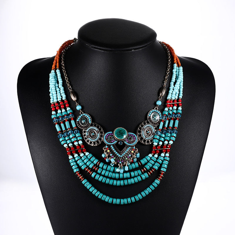 Boho Pendant Necklace for Women, 60cm Ethnic Style Jewelry