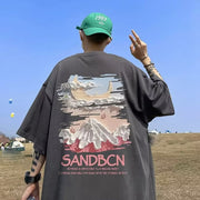 Short-sleeved T-shirt Men's Summer Trendy Plus Size Printed Casual Loose