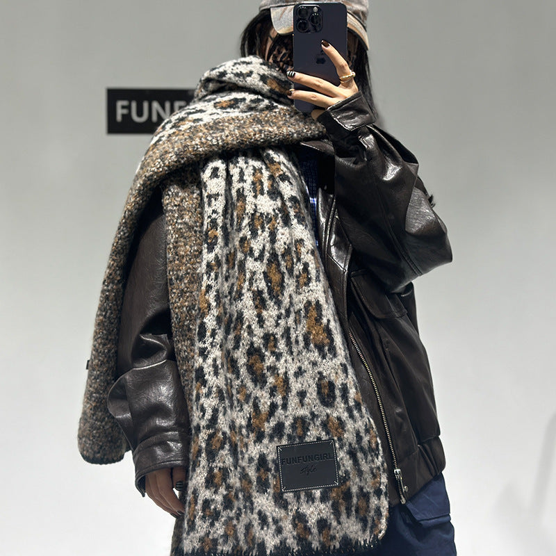 Spring & Autumn Warm Leopard Print Triangular Binder – New All-Matching Stylish Design