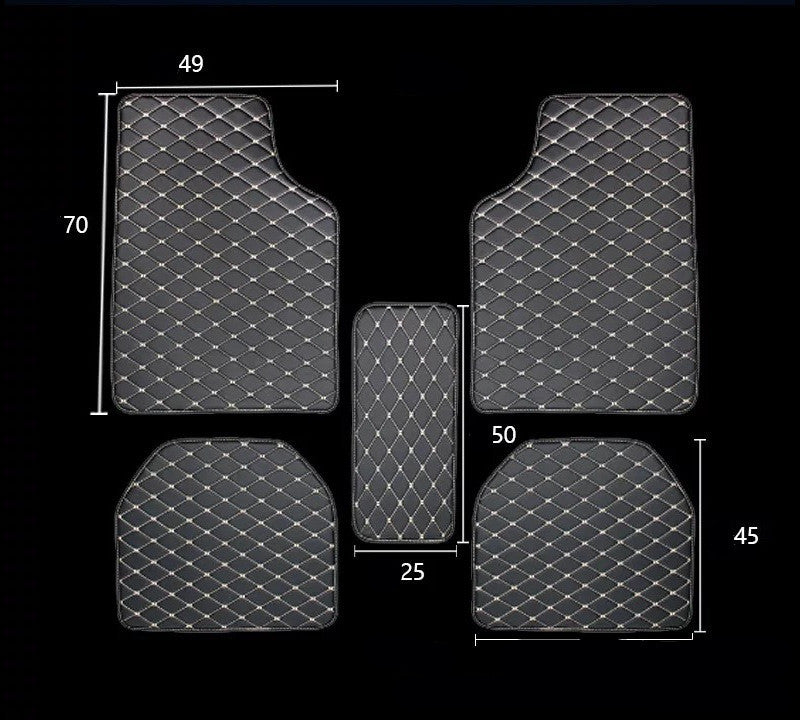 Universal RHD Car Floor Mats – Leather Quilted, Full Surround