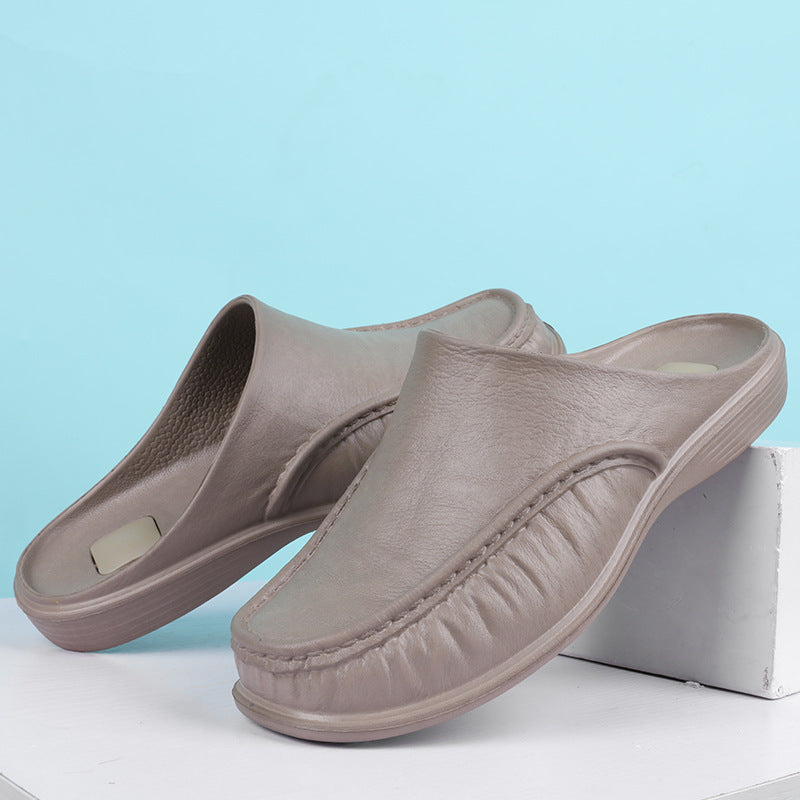 Men's Summer Leather Sandals Casual Non Slip Beach Shoes