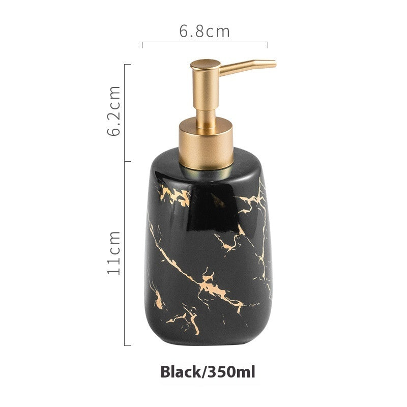 Ceramic Bathroom Storage Bottle – Refillable Soap/Lotion Dispenser, Pump