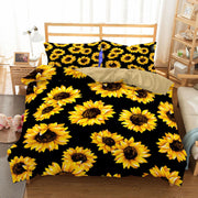 Three-Piece Sunflower Quilt Cover Bedding Set