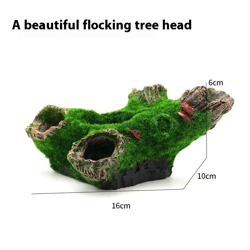 Aquarium Resin Submerged Wood Fish Tank Scenery Decoration Wood Blow Hole Diamond Tree Head
