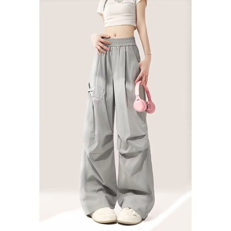 Loose Straight Casual Girl's Design Sense Workwear Pants