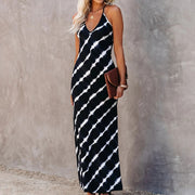 Women's Long Sleeveless V-Neck Side Split Casual Dress
