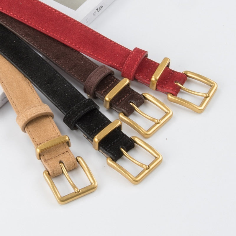 Suede Cowhide Retro Belt