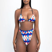 Women's Bikini Set Polyester Swimwear With Chiffon Lining