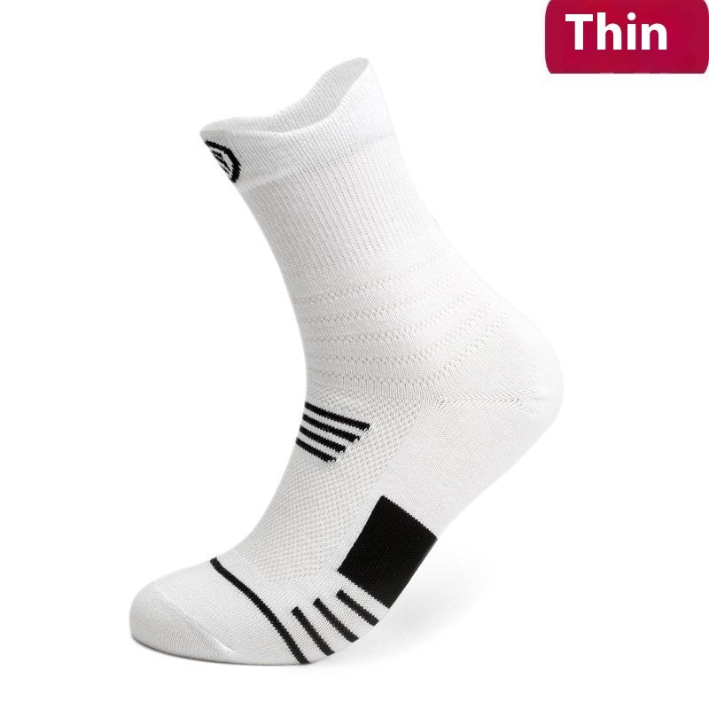 Men's Running and Basketball Socks with Thick Towel Bottom