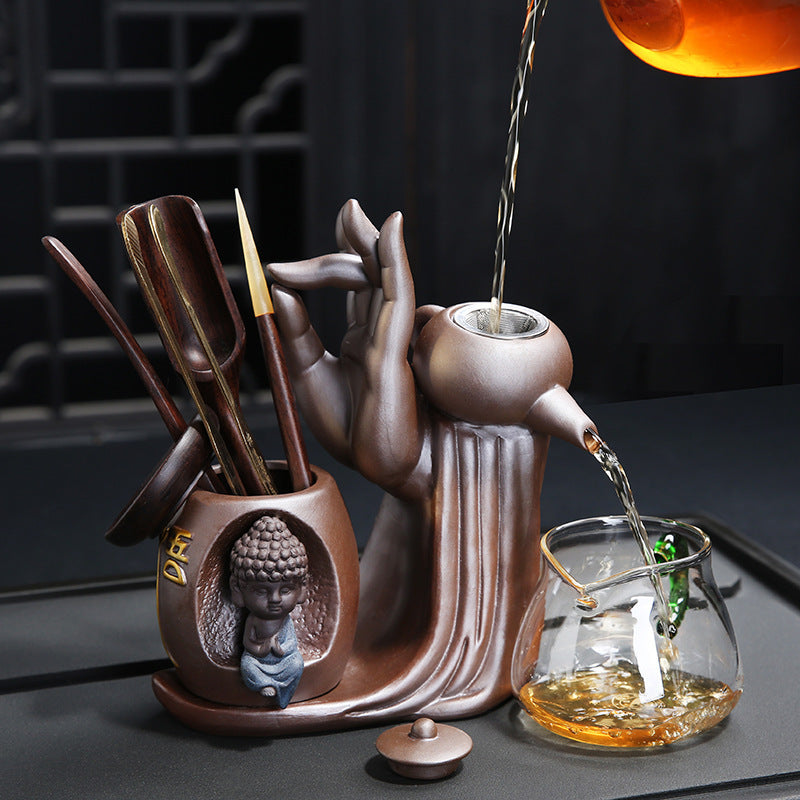 Ebony Ceremony Utensils Purple Sand Tea Set