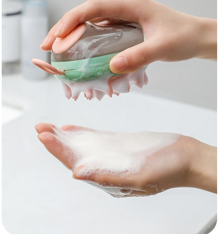 2-in-1 Shampoo Dispensing Pet Bath Brush – Dog & Cat Grooming