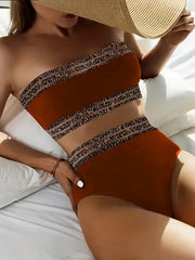 Vintage Deep Brown Polyester Bikini Swimsuit – Charming & Elegant Design