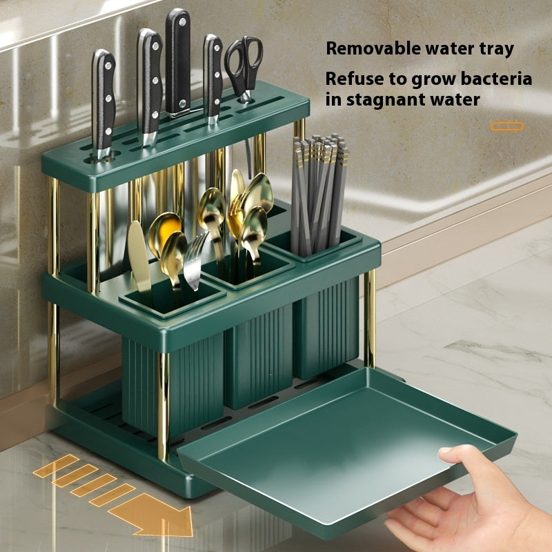 Multifunctional Utensil Storage Rack – Knife & Fork Organizer