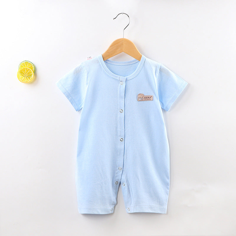 Unisex Baby Hooded Jumpsuit Short Sleeve Cotton Regular Fit