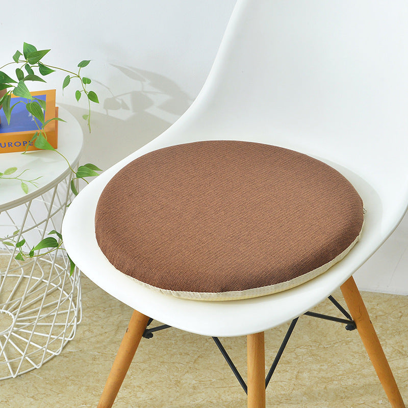Round Linen Memory Foam Slow Rebound Seat Cushion