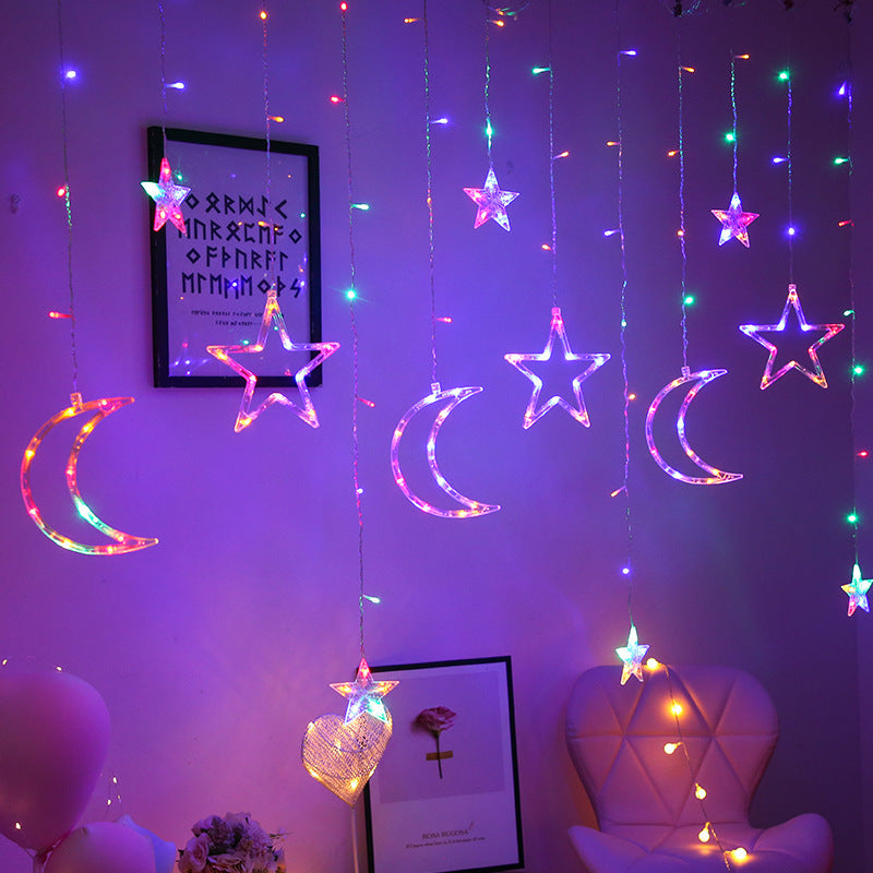 Room Decorations Arrangement LED Colored Lamp Star Moon Lighting Chain