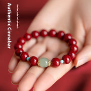 Cinnabar Hetian Jade Beads Cinnabar Bracelet