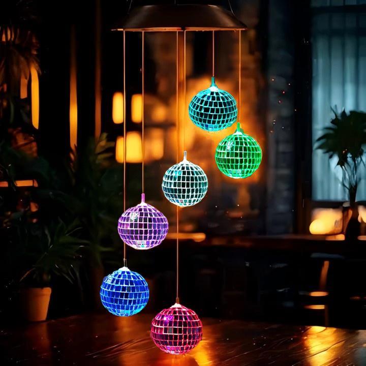 Solar Wind Chime LED Hanging Light Color Changing Garden Yard Terrace Decoration