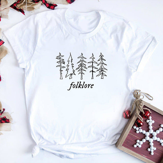 Folk Women T Shirt Hip Hop Crew Neck