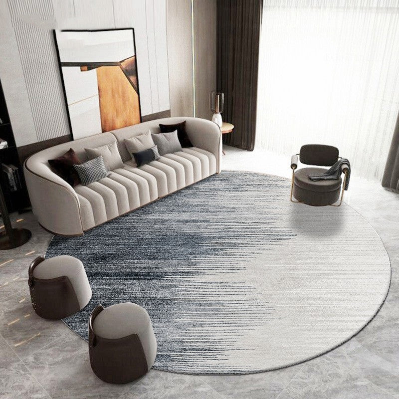 Round Geometric Office Carpet Pad – Dirt-Resistant Polyester Desk & Computer Mat