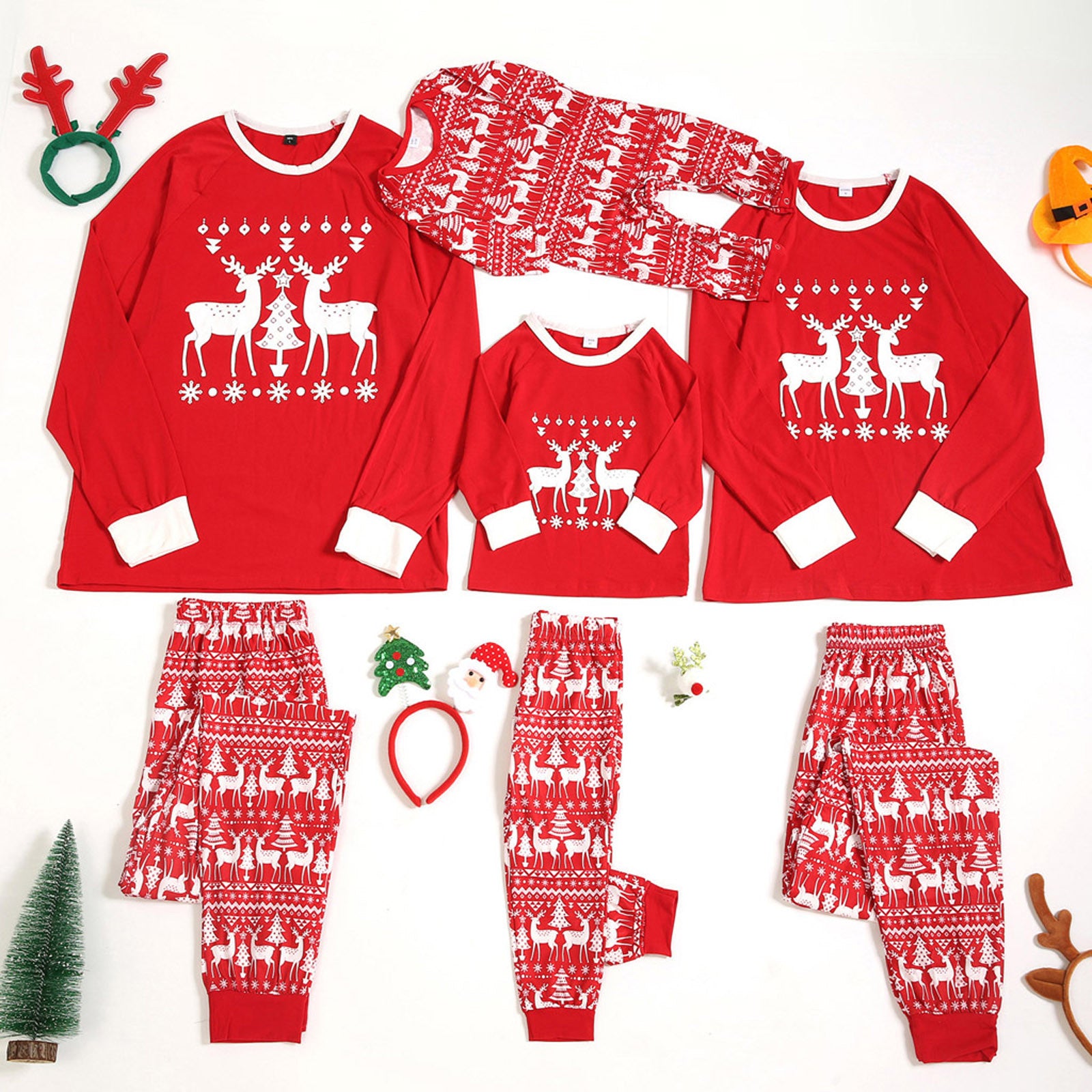 European And American Christmas Parent-child Home Set Pajamas
