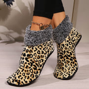 Plus Size Women's Winter Leopard Print Room Socks