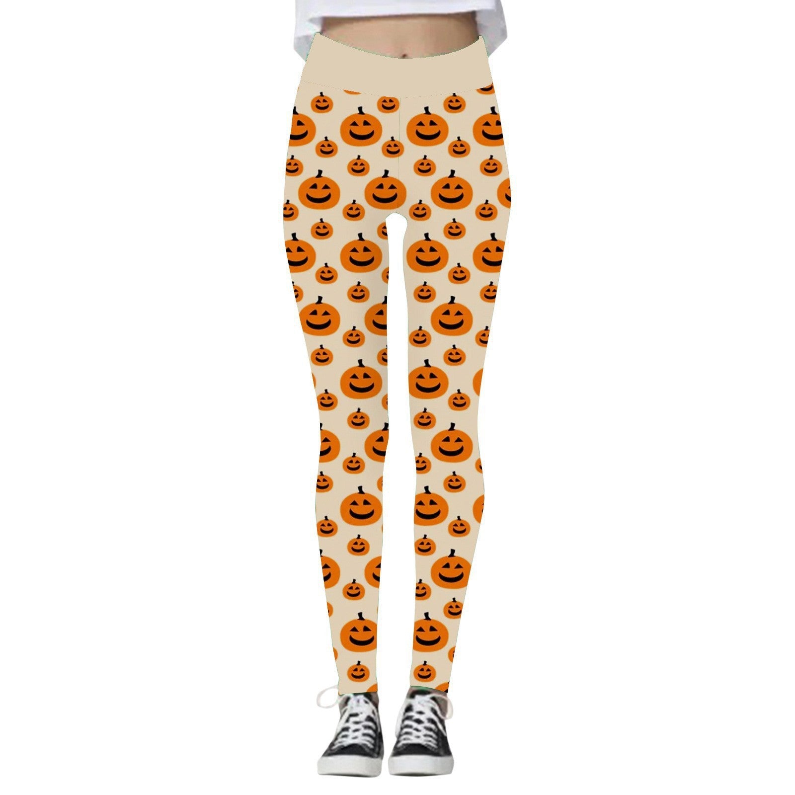 Halloween Women's Yoga Pants Pumpkin Skull
