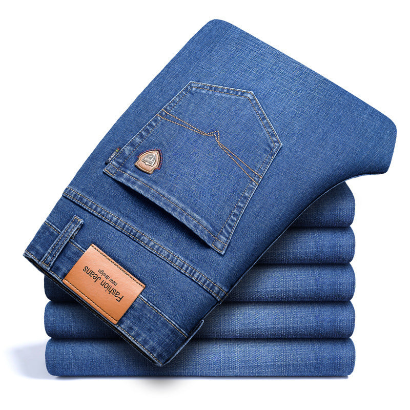 Fleece-Lined Loose Straight Jeans – Plus Size Men’s Warm Winter Pants