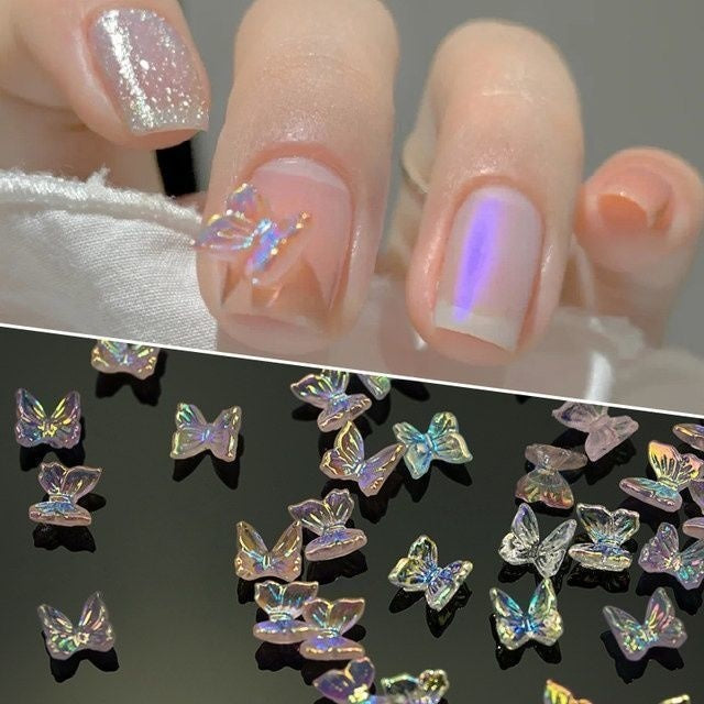 Butterfly Nail Ornament Color Three-dimensional Resin Fairy Fingernail Decoration