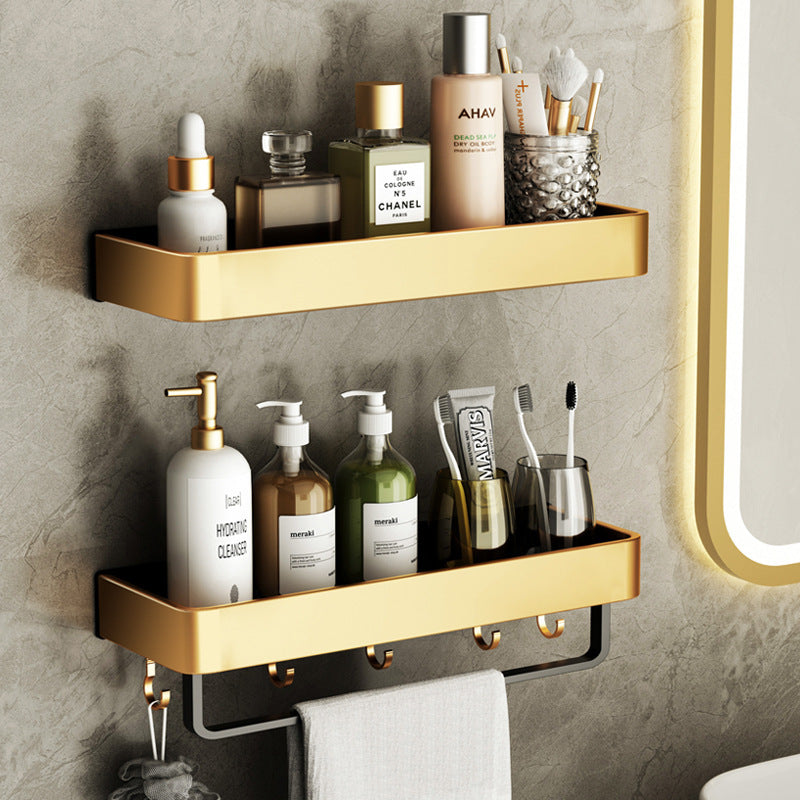 Perforated Bathroom Towel Storage Rack – Wall-Mounted, Drilled Installation