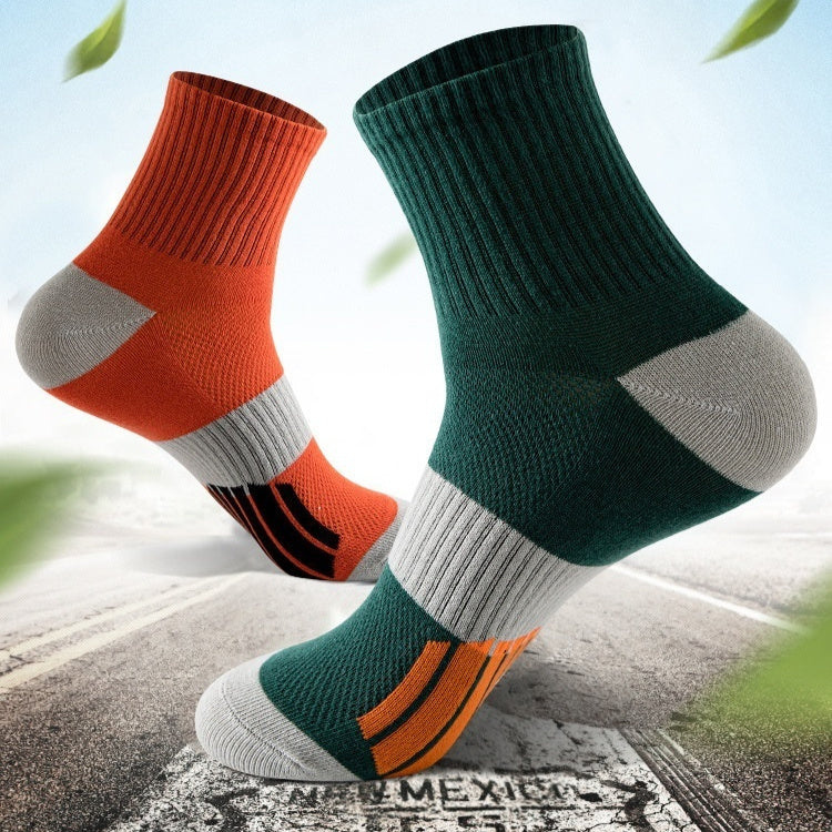 Men's Middle Tube Color Matching Basketball Socks