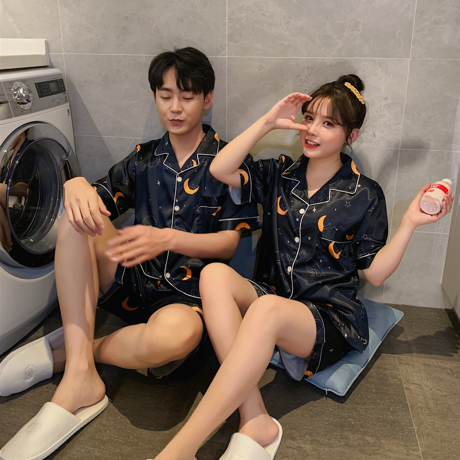 Simple Home Printed Couple Pajamas